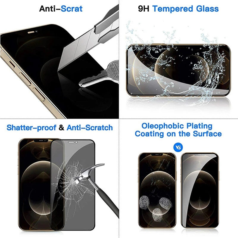 2PCS Privacy Tempered Glass For iPhone 11 12 13 PRO MAX Mini XR XS MAX Screen Protector For iPhone 7 8 6 S Plus Anti Spy Glass