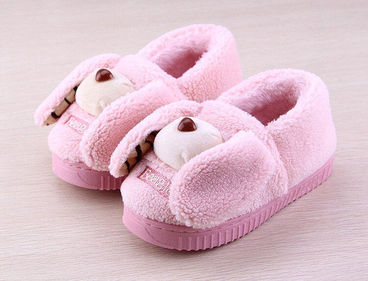 Clearance Kawaii Children Boy Girl Cartoon Plush Cute Animal Kids Shoes Winter Warm Fashion Infant Slippers