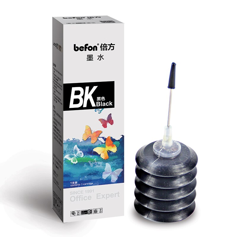 befon 2pcs Black Refill Ink kit Compatible for HP Canon ink Cartridge 301 21 22 301 121 140 141 pg510 cl511 40 41 for Printer
