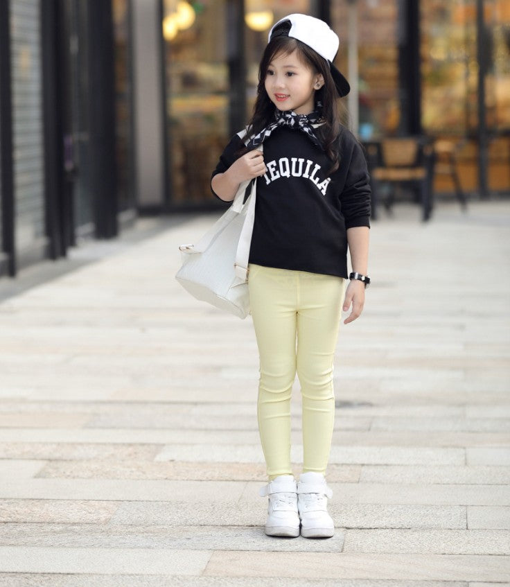 2021 Kids Girl Pants Spring Autumn Candy Color Elastic Pencil Trousers Child Solid Leggings For 2-11Y Children Clothing