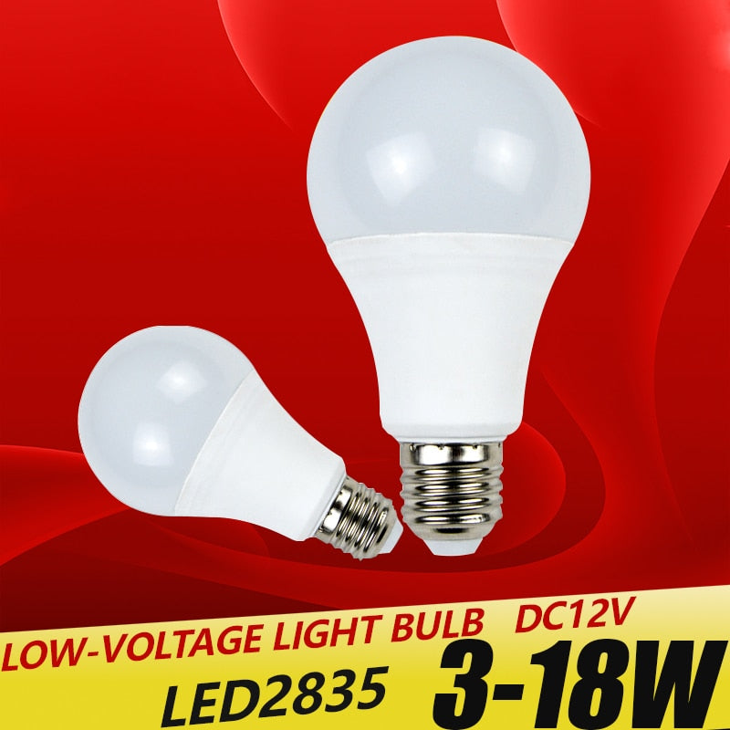 E27 LED Bulb Lights DC 12V smd 2835chip lampada luz E27 lamp 3W 6W 9W 12W 15W 18W spot bulb Led Light Bulbs for Outdoor Lighting