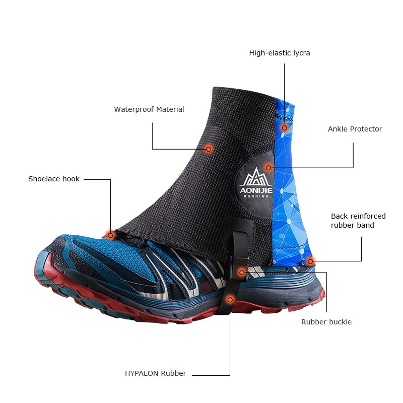 AONIJIE E941 Outdoor Unisex High Running Trail Gaiters Protective Sandproof Shoe Covers For Triathlon Marathon Hiking Reflective