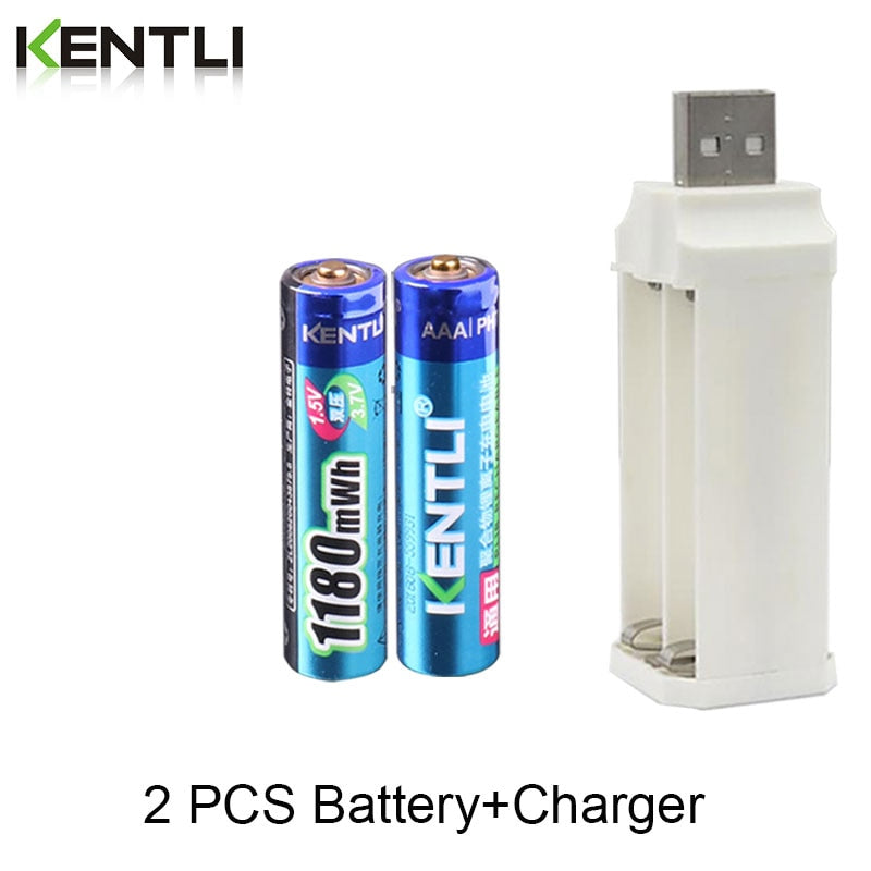 KENTLI 1.5v 1180mWh aaa polymer lithium li-ion rechargeable batteries battery + 4 slots lithium li-ion charger