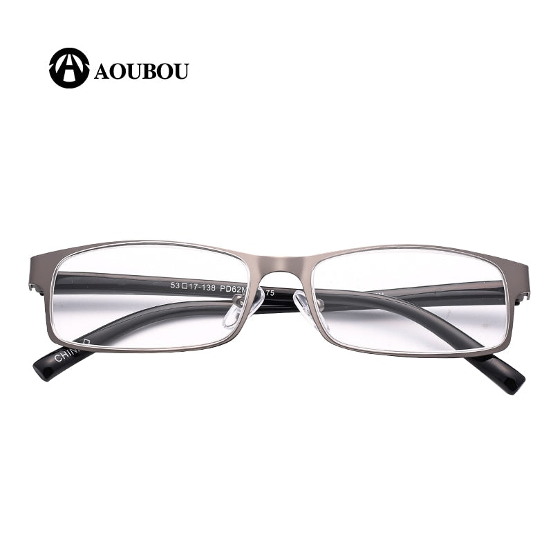 AOUBOU Brand High-End Business Reading Glasses Men Stainless Steel PD62 Leesbril Ochki +1.75+1.25 Degree Gafas De Lectura  AB002