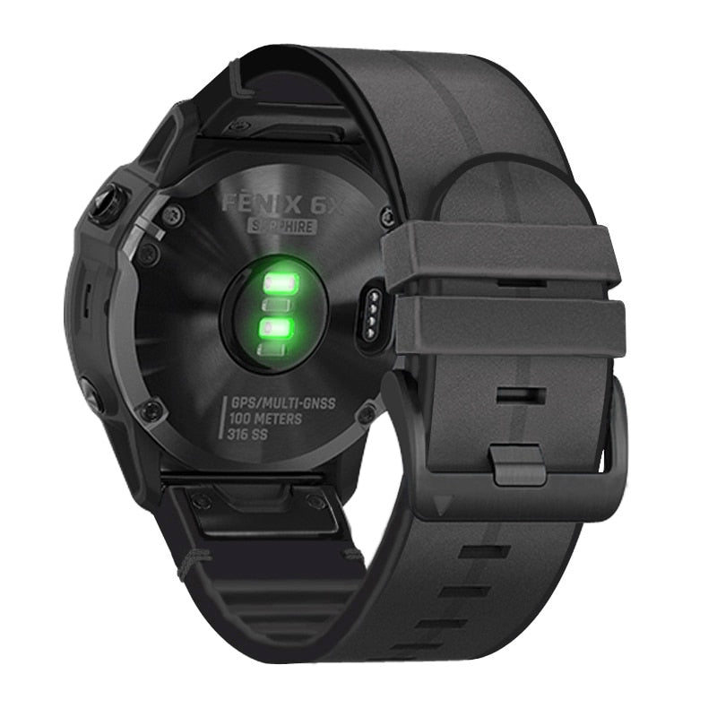 22 26mm Quickfit Watch Strap For Garmin Fenix 6 6X Pro 5X 5 Plus 3HR 935 945 S60 Genuine Leather Band Silicone Watch Wristband