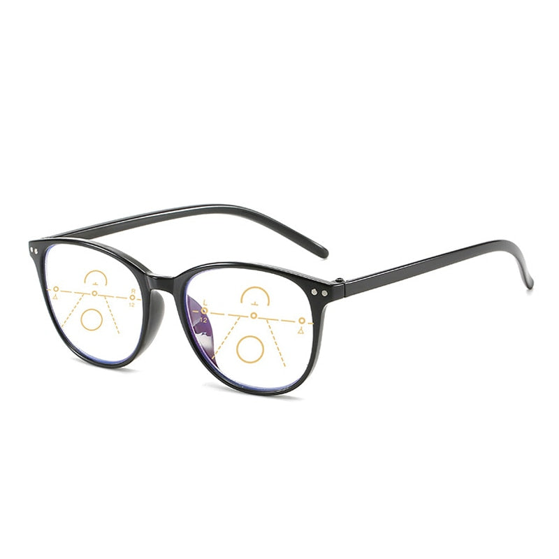 seemfly Anti blue Ray Progressive Multifocal Reading Glasses Women Men Retro Classic Presbyopic Glasses Frame With +1.0 +1.5 +4