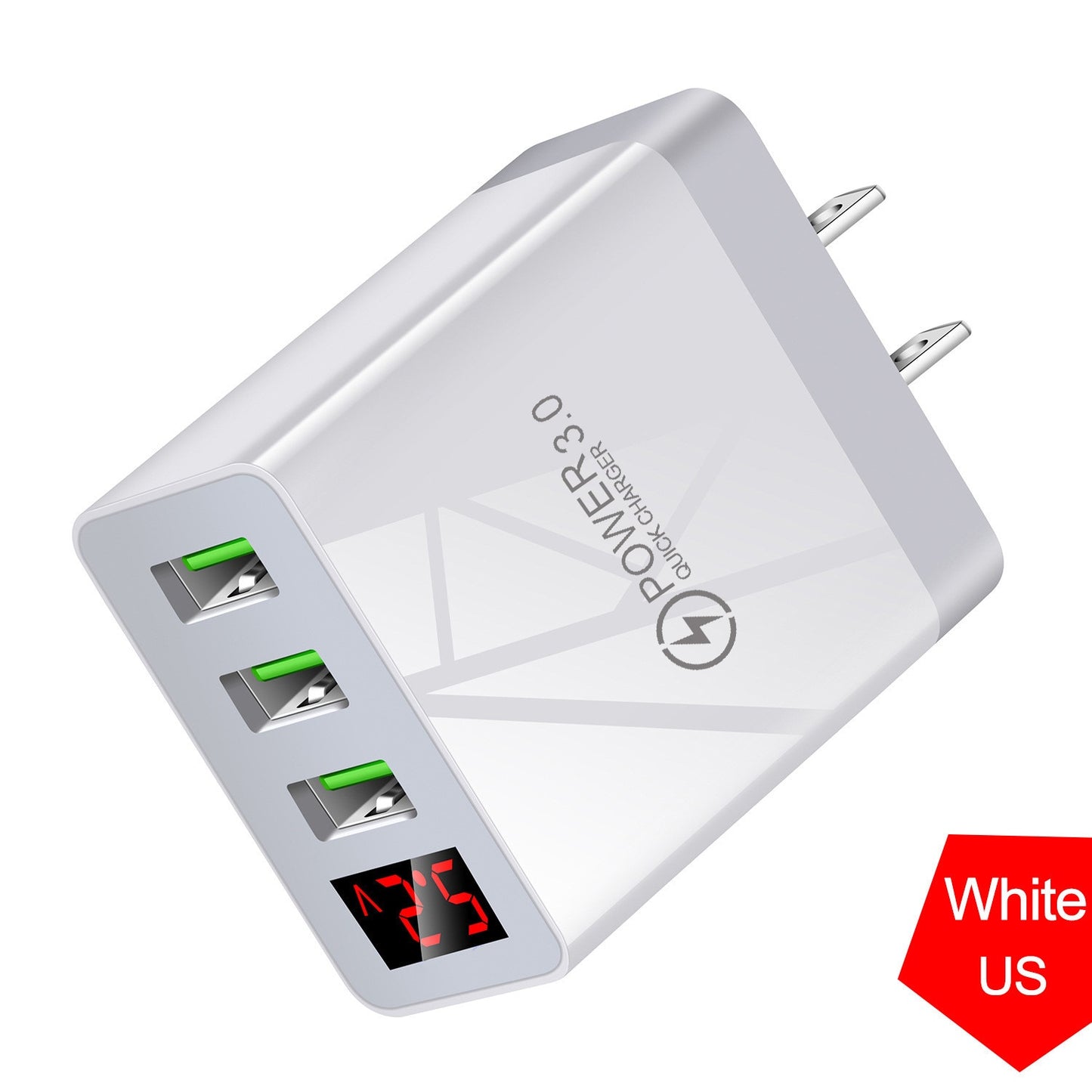 Quick charge 3.0 USB Charger for iPhone 12 pro 11 Xiaomi Samsung Huawei 5V 3A Digital Display Fast Charging Wall Phone Charger