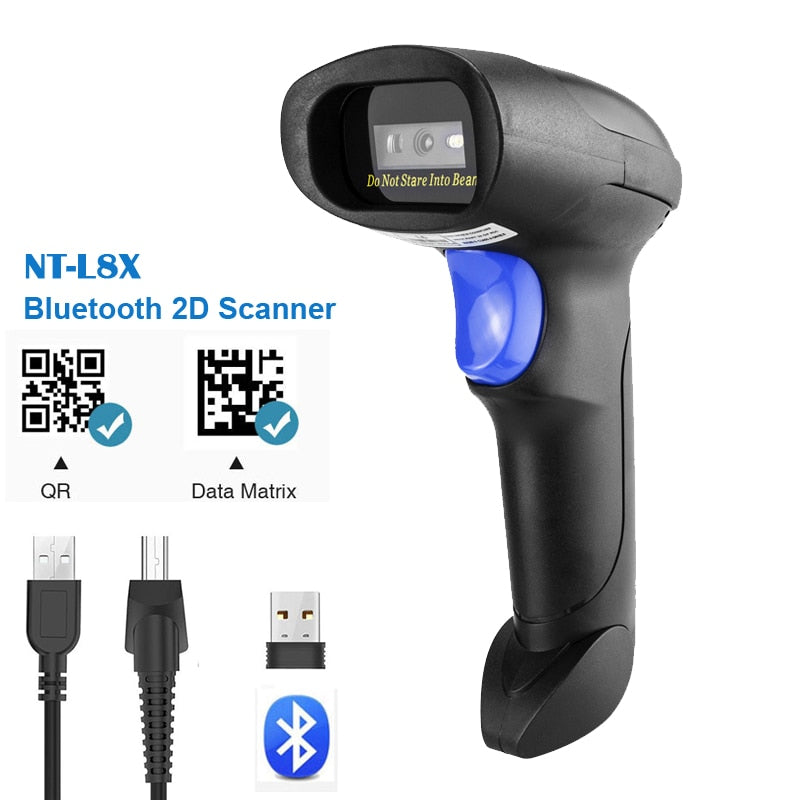 NETUM L8S Wireless 2D Barcode Scanner with Stand Automatic Sensing Scanning QR Bar code Reader PDF417 for mobile payment