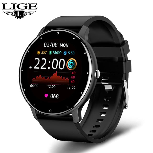 LIGE 2022 New Smart Watch Women Full Touch Screen Sport Fitness Watches IP67 Waterproof Bluetooth For Android ios smartwatch Men