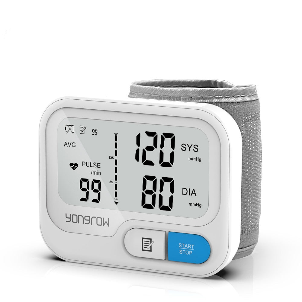 Yongrow Automatic Digital Wrist Blood Pressure Monitor sphygmomanometer Tonometer Tensiometer Heart Rate Pulse Meter BP Monitor
