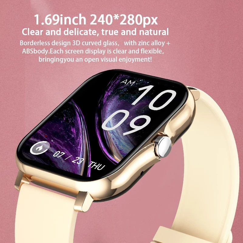 2021 New Women Smart watch Men 1.69" Color Screen Full touch Fitness Tracker Men Call Smart Clock Ladies For Android IOS+BOX