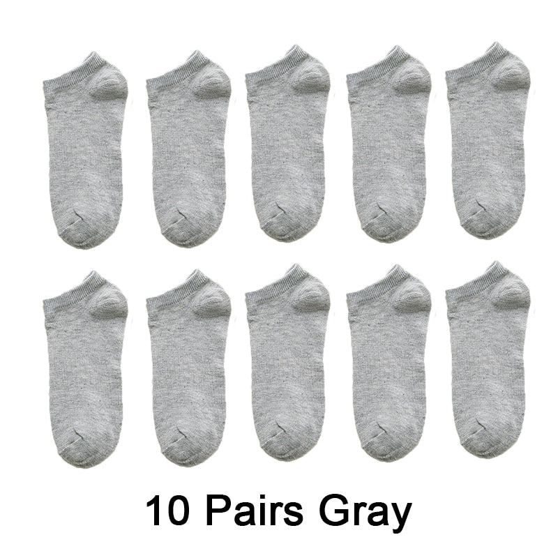 10 Pairs Women  Breathable Sports socks Solid Color Boat Comfortable Cotton Ankle Socks  Wholesale