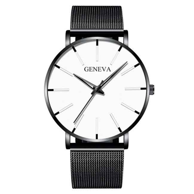 2022 Minimalist Men's Fashion Ultra Thin Watches Simple Men Business Stainless Steel Mesh Belt Quartz Watch relogio masculino