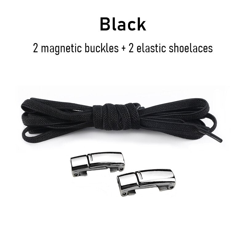 1Pair New Flat Elastic Magnetic Locking Shoelace No Tie Shoelaces Special Creative Kids Adult Sneakers Shoes Laces strings