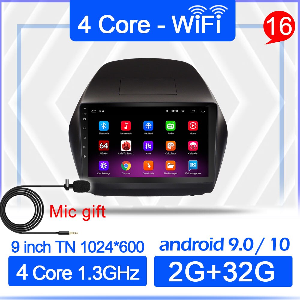 Car Android 10 Player For Hyundai Tucson IX35 2010 2011 2012 2013 2014 2015 2din Radio Multimedia GPS 2 din For Tesla style