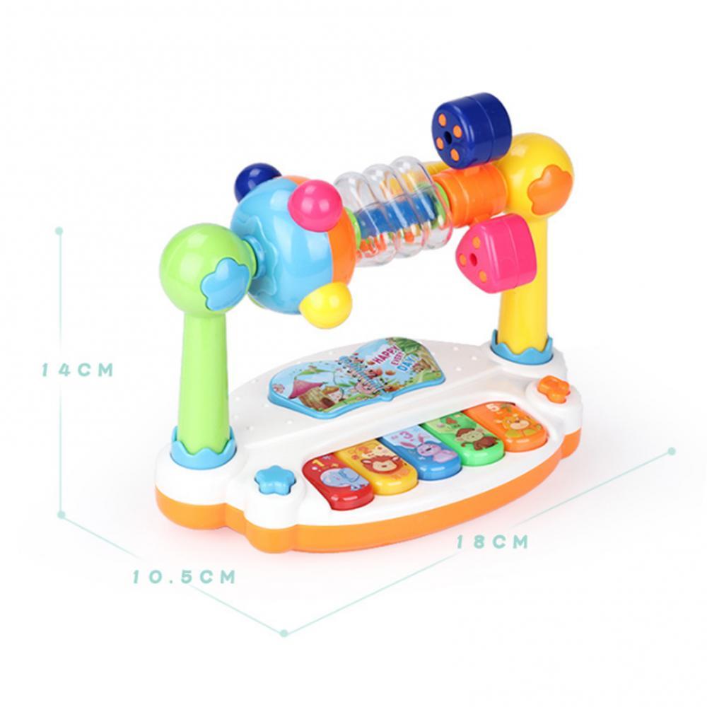 Children Baby Rotating Music Piano with Light Sound Keyboard Piano Baby Play Type Musical Instruments Educational Toy Kids Gift
