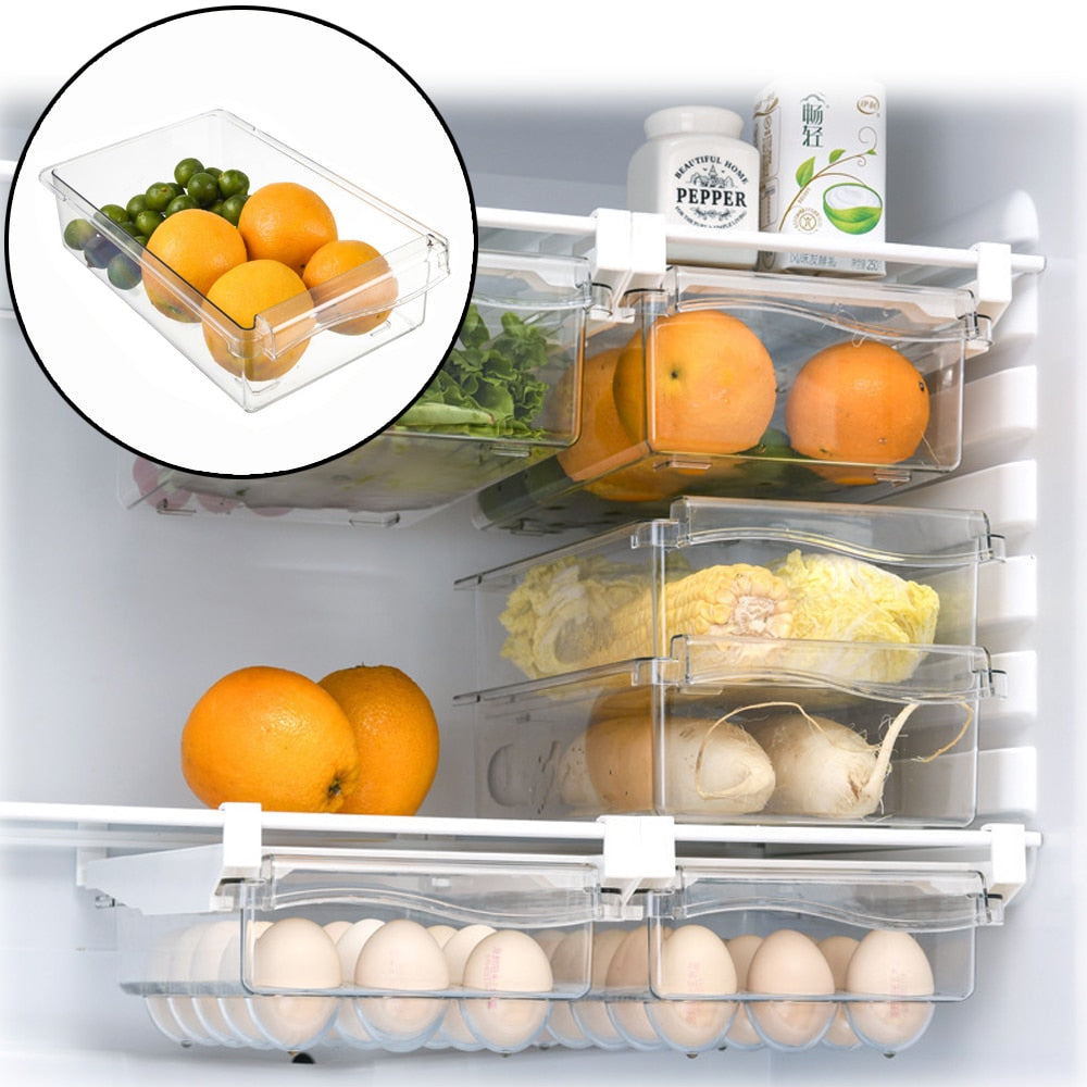 Kitchen Fridge Storage Organizers Drawer Refrigerator Baskets Rack Organizer Eggs Fruit Fridge Storage Shelf Kitchen Accessories