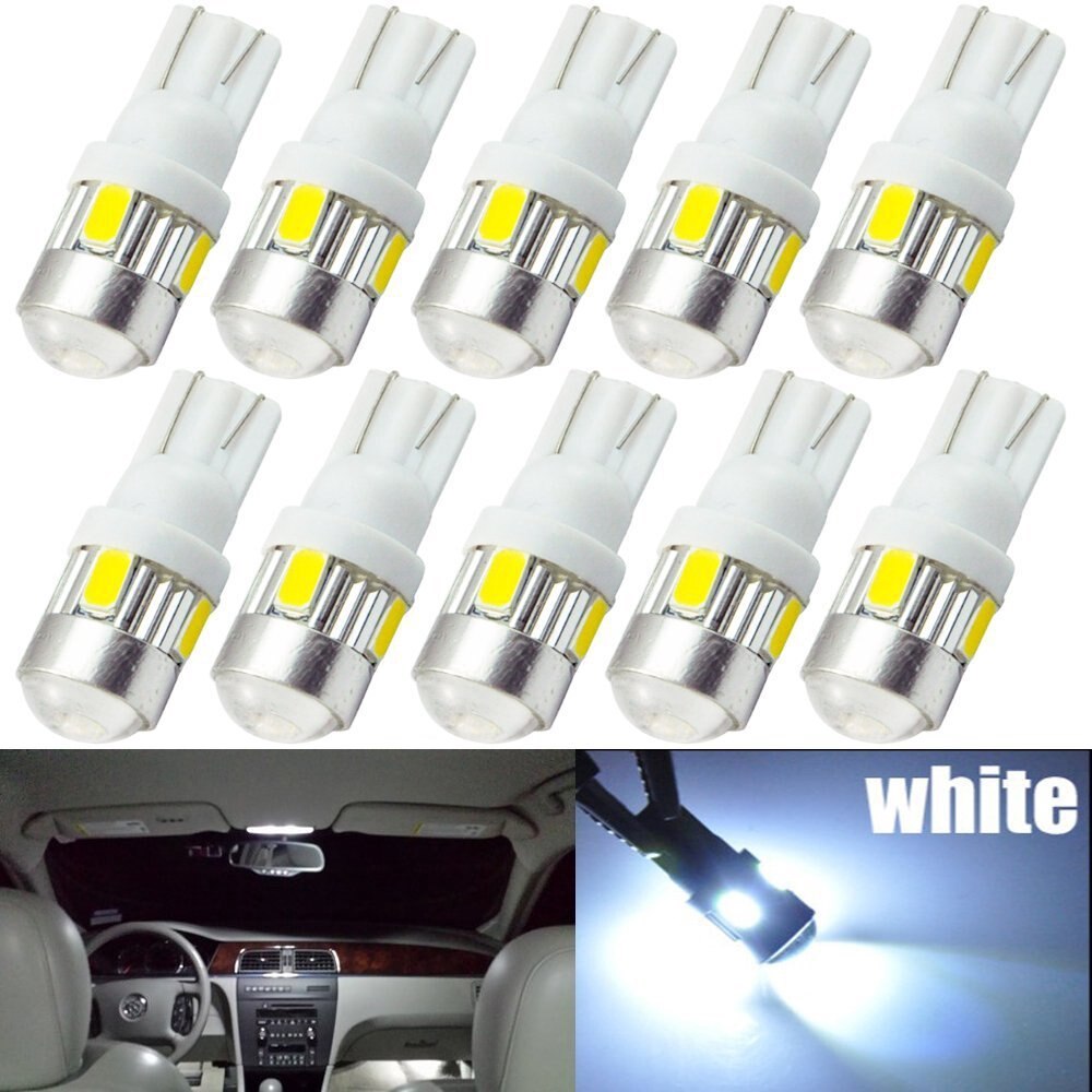 1 pieces T10 194 LED Bulb 12V 7000K White 5630 SMD Car W5W LED Signal Light Clearance Lights Wedge side Door Interior Dome Lamps