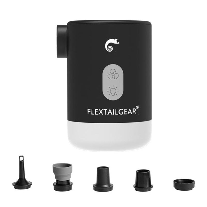 FLEXTAILGEAR Portable Air Pump Camping Equipment Compressor Inflator With Camping Light+Power Bank+Vacuum storage for Outdoor