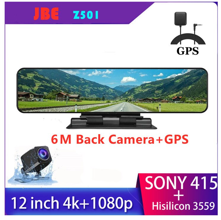 4K 12''Car Video Recorder  Rearview Mirror Car Dvr Sony IMX415 Ultra HD 3840*2160P Dash Cam With GPS Night Vision Reverse Camera