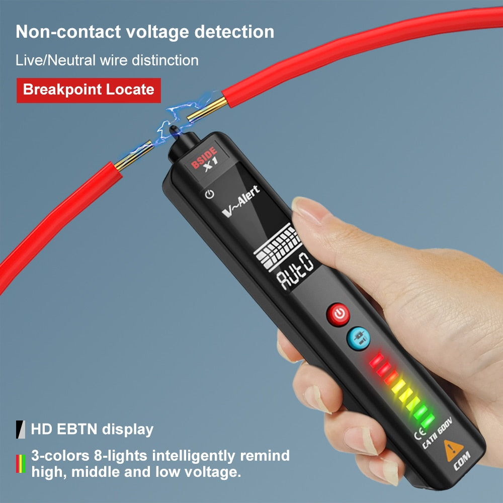 BSIDE New Voltage Detector Tester X1 X2 Smart Multimeter Non-contact Infrared Thermometer EBTN Display Live wire NCV Test pencil