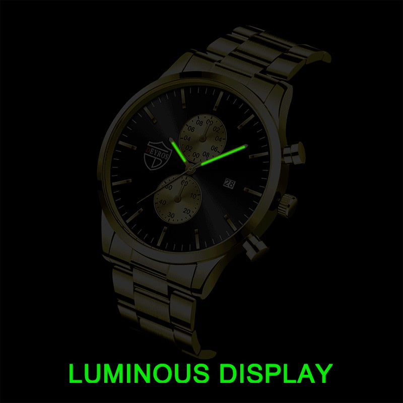 Fashion Mens Luxury Watches for Men Stainless Steel Quartz Wristwatch Man Casual Leather Watch Luminous Clock relogio masculino
