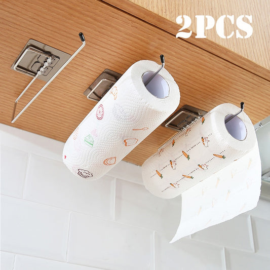 1/2pcs Hanging Toilet Paper Holder Roll Paper Holder Bathroom Towel Rack Stand Kitchen Stand Paper Rack Home Storage Racks