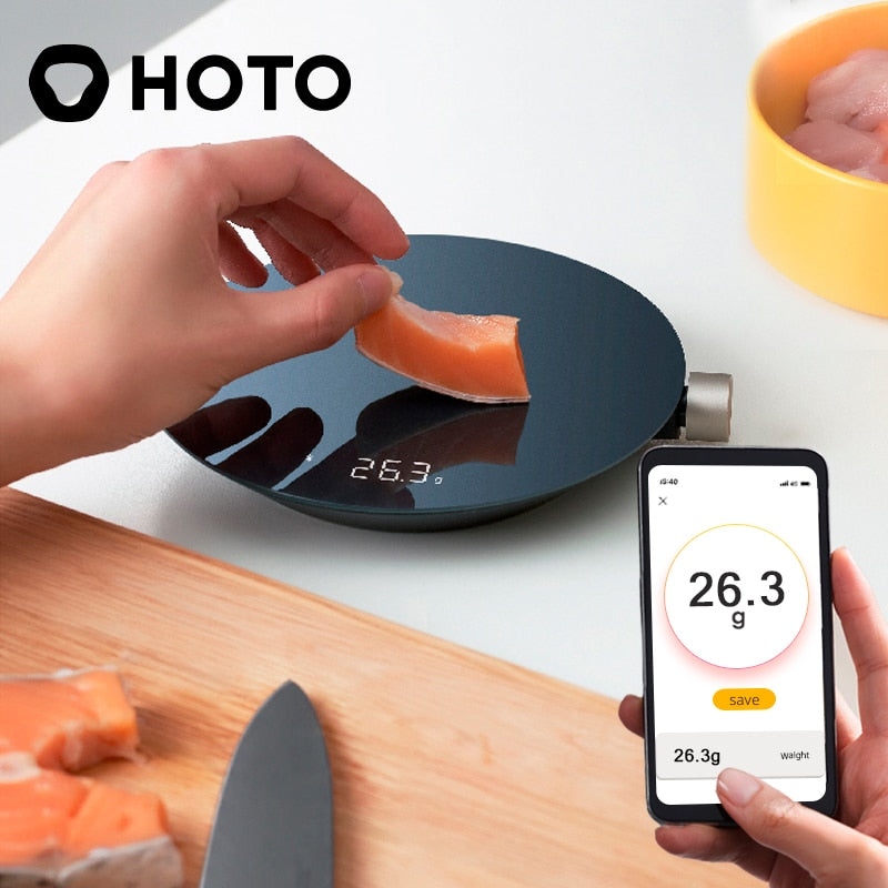 HOTO Digital Kitchen Scale Coffee Measuring Tool Mechanical Weight Scale Bluetooth APP Electronic Scale With LED