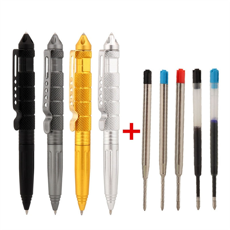 New High Quality 502 Metal Colour Tactical Defense Pen School Student Office Gel  Ballpoint pens