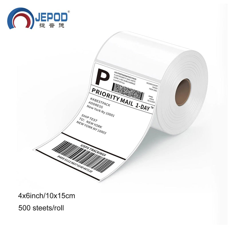 Thermal Shipping Labels 4X6in Shipping Label paper rolls 500 page for thermal printer Compatible Zebra Sticker Printer lable
