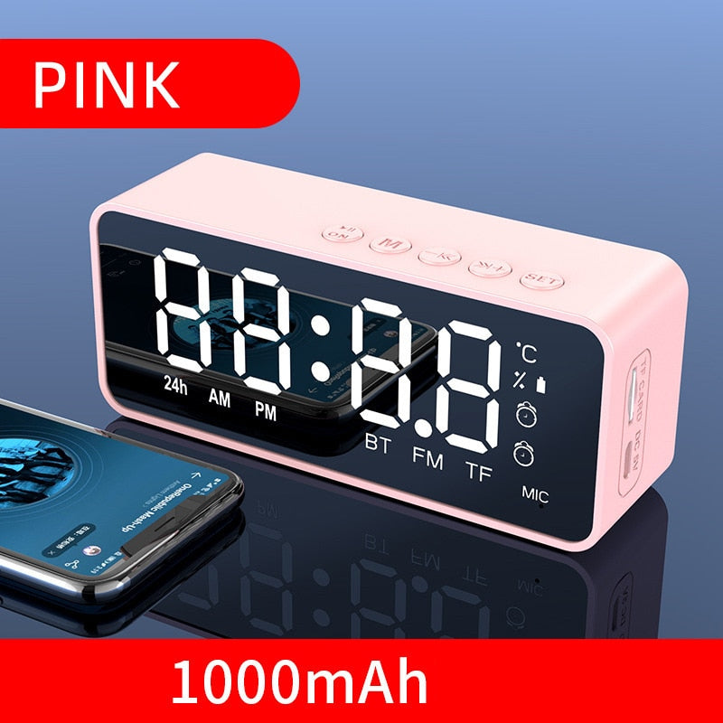 Wireless Bluetooth Speaker Small Mini Alarm Clock Portable Cannon Mini Voice Broadcast the Card Instert Vehicular Audio System