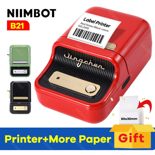 Niimbot B21 Wireless label printer Portable Pocket Label Printer Bluetooth Thermal Label Printer Fast Printing Home Use Office
