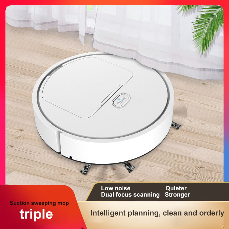 6000PA Smart Robot Vacuum Cleaner USB Charging 3-In-1Smart Sweeping Robot Spray Sweeper Floor Cleaner Dry Wet Cleaning 1200mAH