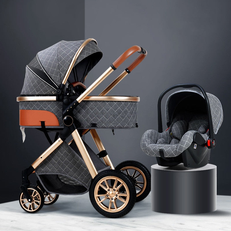 Baby Stroller 3 In 1 High Landscape Stroller For Newborns Infant Trolley Wagon Portable Baby Carriage 2 In 1 Travel System