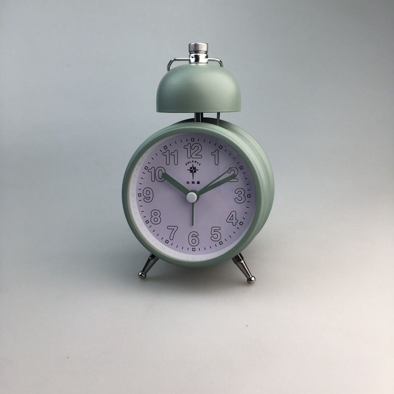 Creative metal bell alarm clock single tensile clock ringtone simple style candy color metal bell cell B27P