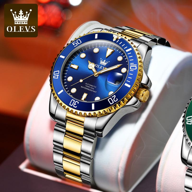 Oulian brand watch green water ghost automatic mechanical table Light waterproof Lissear men's watch men's watch