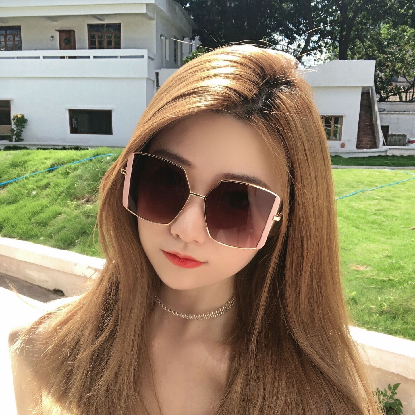 2021 Korean version of the new big box square tide net red ink mirror female big face shade driving driving street shooting sunglasses