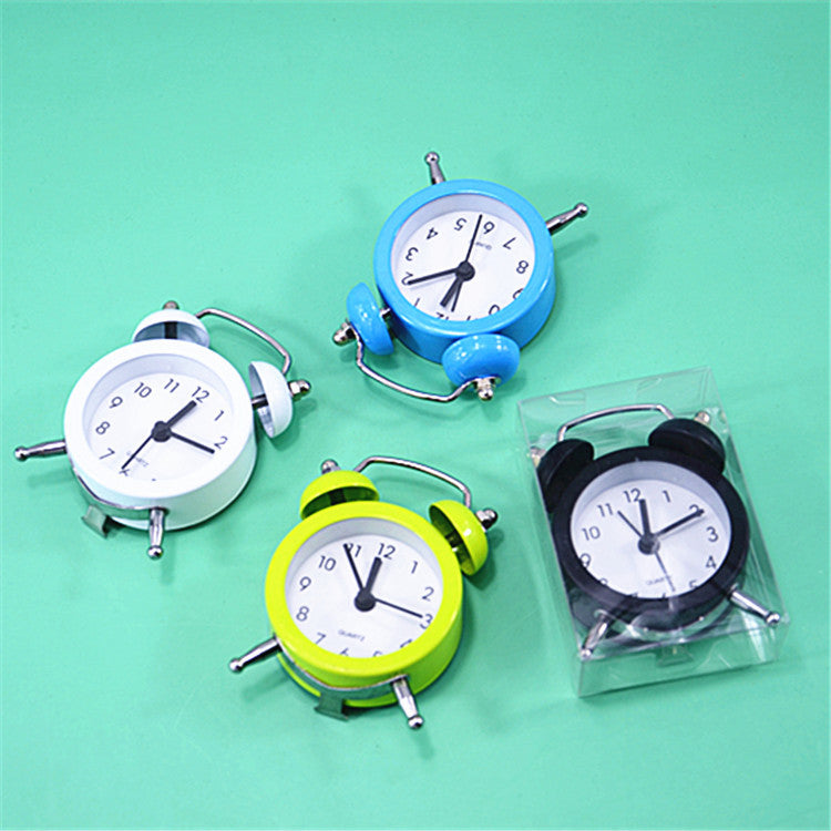 Manufacturers wholesale 1.5 inch metal bed small alarm clock mini digital pointer student desktop alarm clock gift