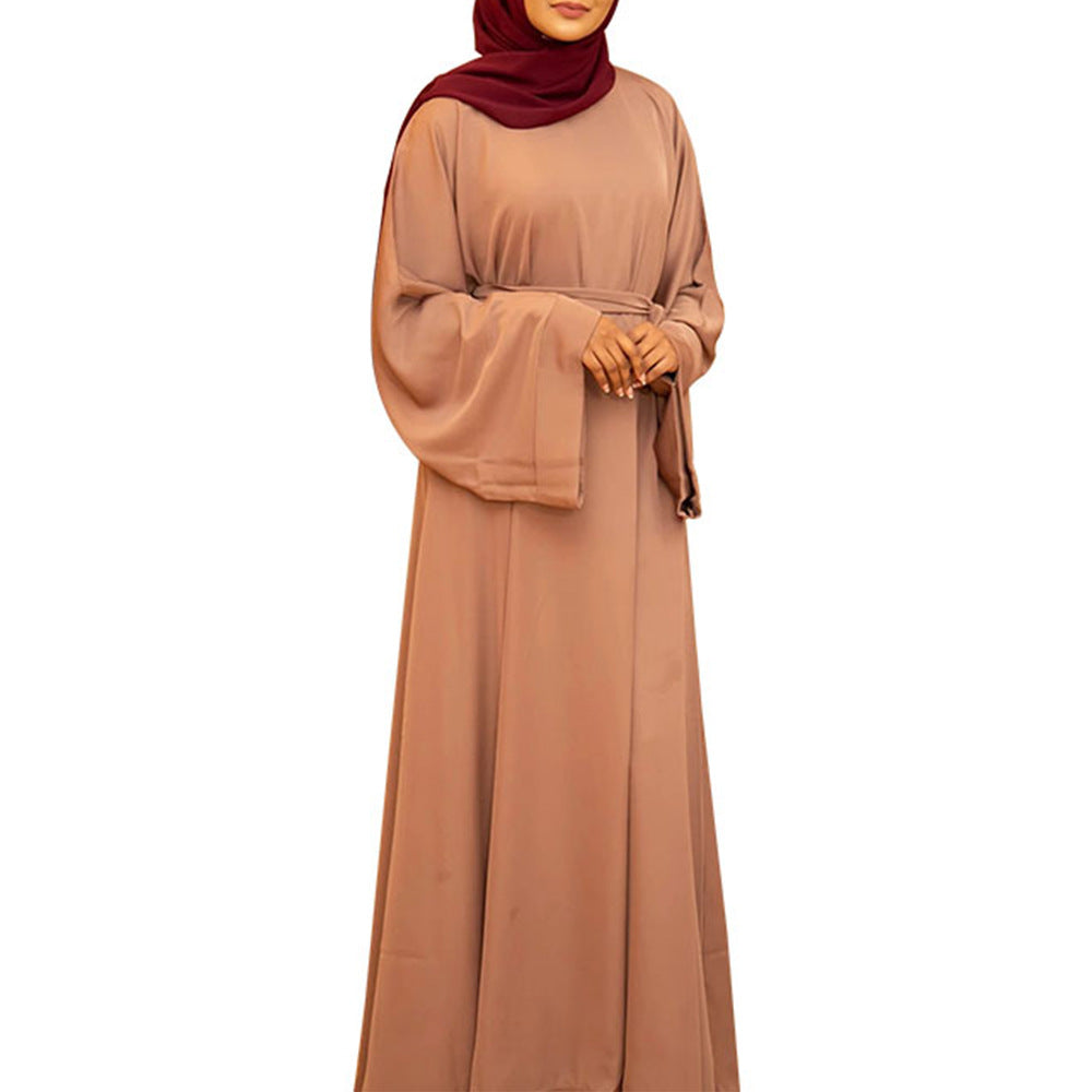 Factory direct supply Yiduoduo new Middle East Malay dress robe simple basic solid color large size dress 20363
