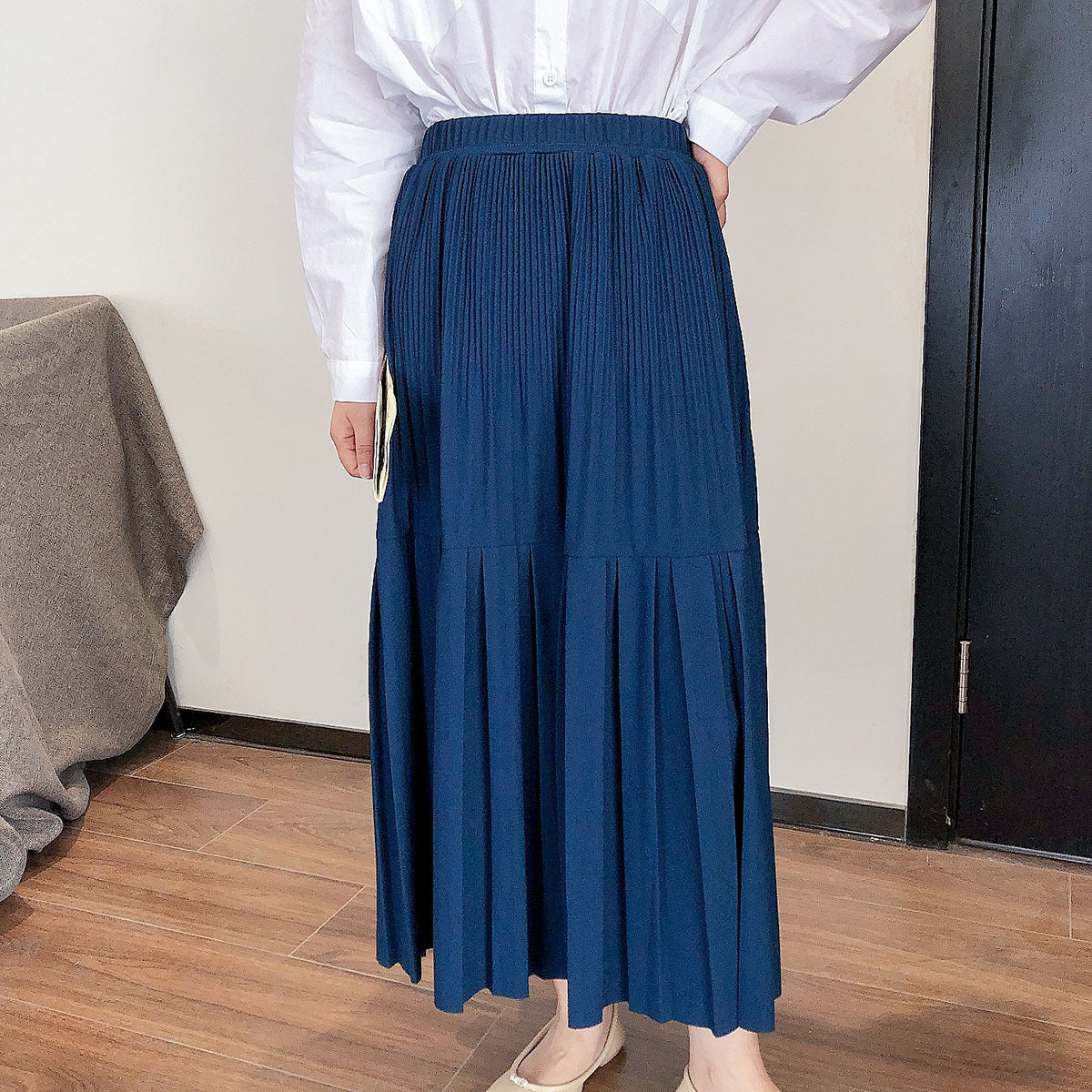 Li Zhiqi Pleated Hair Skirt Female Spring and Autumn New Middle School Han Korean High Wall Skisk Fashion A Skirt 11113