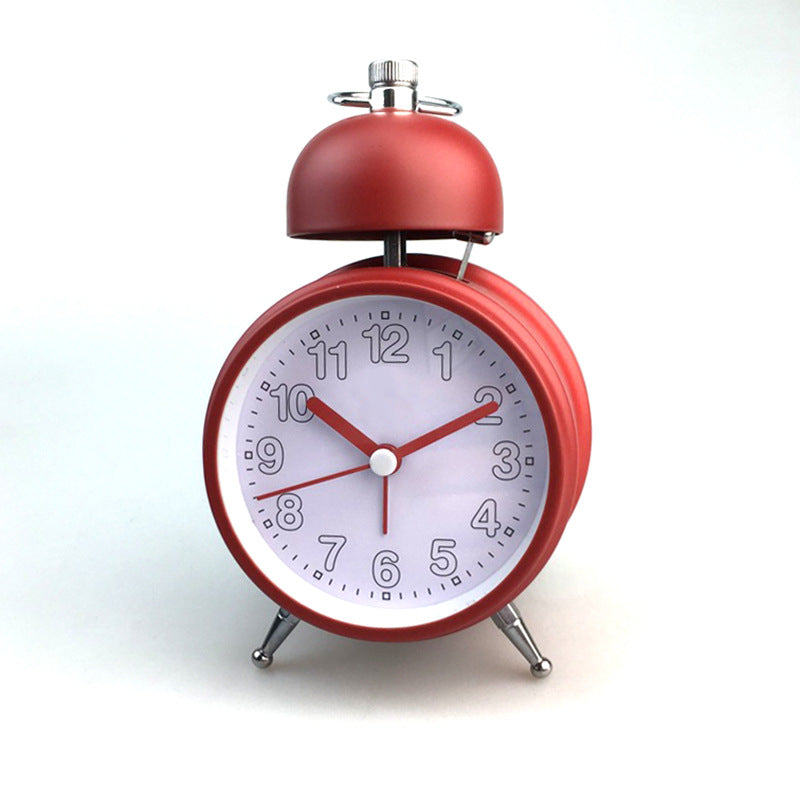 Creative metal bell alarm clock single tensile clock ringtone simple style candy color metal bell cell B27P