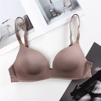 Japanese light thin section without traceless steel ring, a piece of gathered sleep sports girl chest cover anti-light underwear