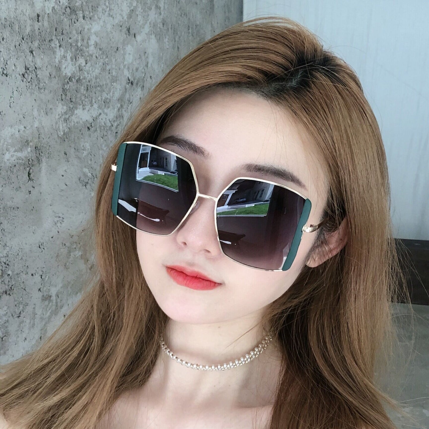 2021 Korean version of the new big box square tide net red ink mirror female big face shade driving driving street shooting sunglasses
