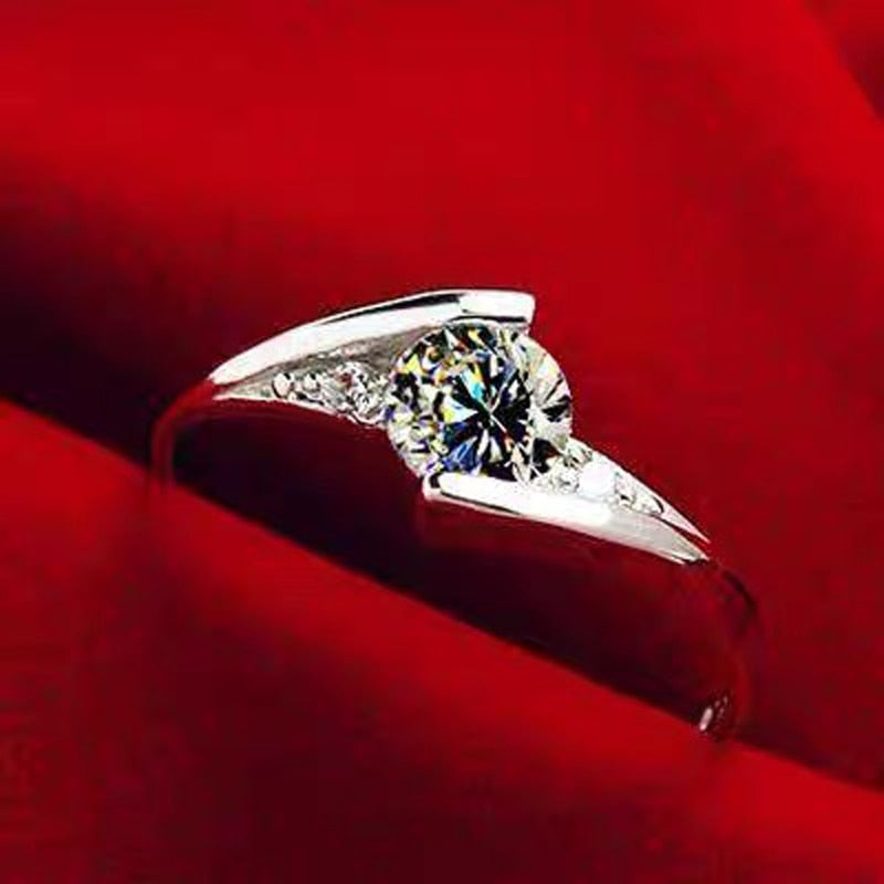 Fashion Aesthatic Ring With Credentials Real Tibetan Silver Jewelry for Women Lover Cubic Zircon Wedding Band Fine Accessories