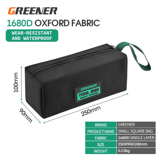 1pcs Green Multifunction Tool Bag Multi Pocket Waterproof Anti Fall Storage Bag Oxford 1680D Cloth Fabric Electrician Bag