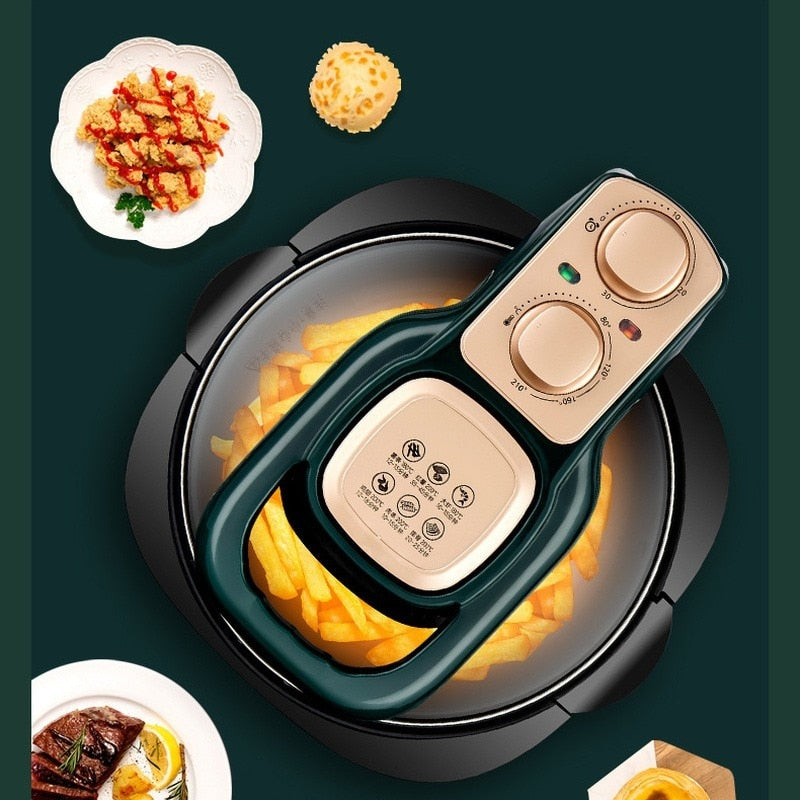 Air Electric Grill Visible Glass Cover Oven Multi-function 6 Liters Large Capacity Airfryer Accessories Deep Fryer Oil Free Low
