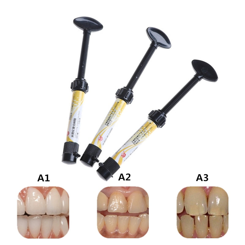 Hot 2.5g Dental Composite Resin Filling Materials Dentistry Denfil Syringe Universal Light Curing Composite Resin A1 A2 A3 Shade