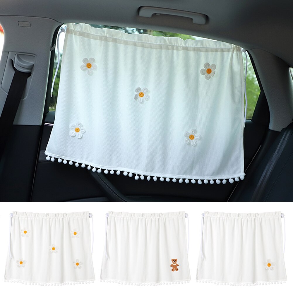 Kawaii Cartoon Baby Car Curtain Embroidered Children Sun Protection Sunshade Window Curtain UV Protection for Kid Sun Shade