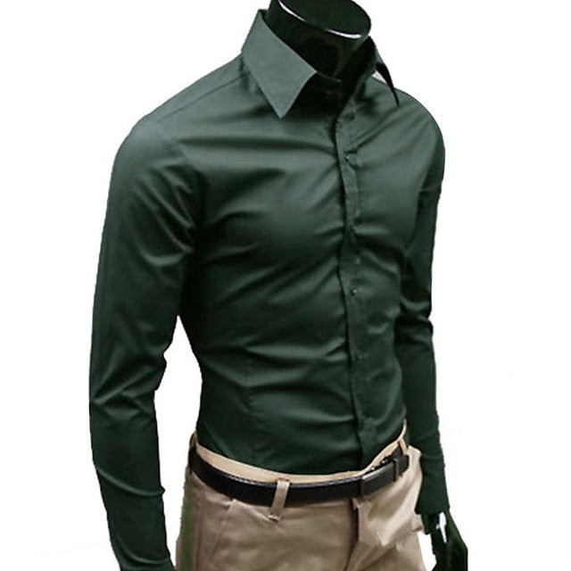 New Argyle luxury men's shirt Business Style Slim Soft Comfort Slim Fit Styles Long Sleeve Casual Dress Shirt Gift For Men