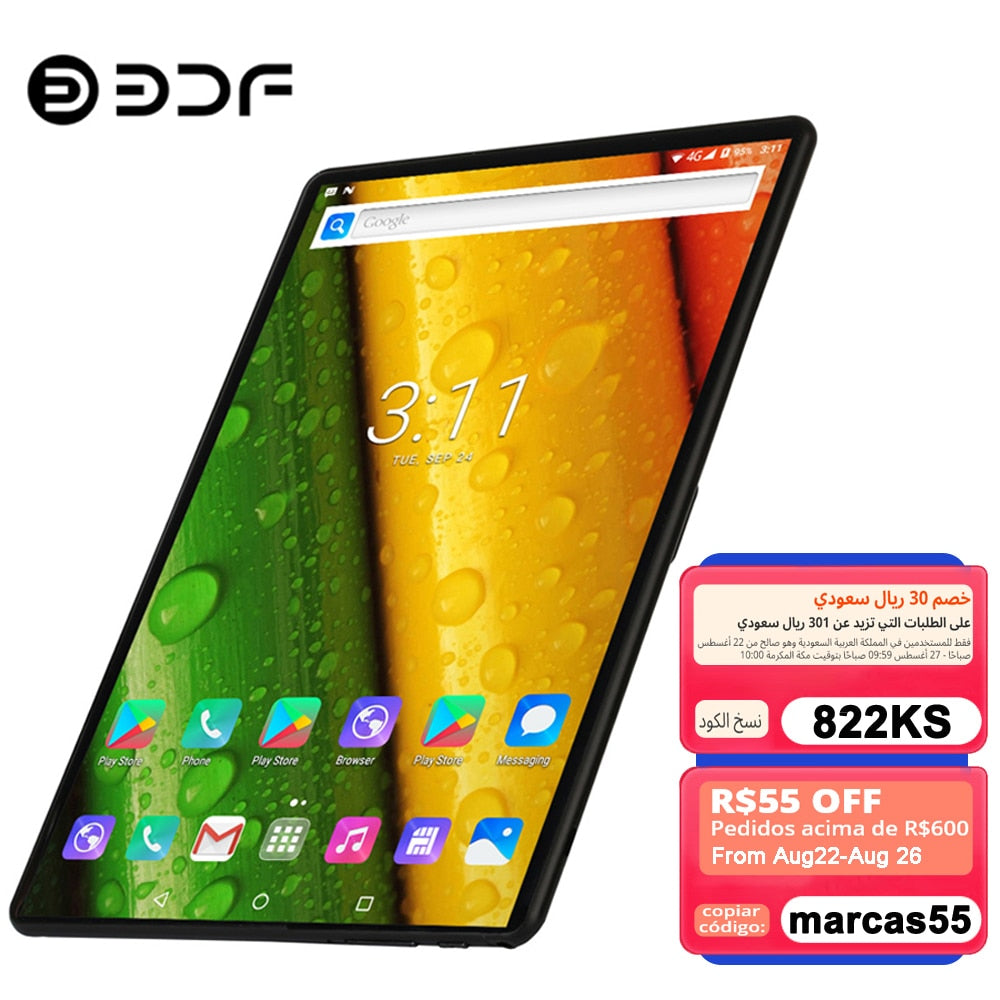 2022 New 10.1 Inch Tablets Octa Core 4GB RAM 64GB ROM Android 10 Google Play Dual 4G Network GPS Bluetooth WiFi Tablet PC